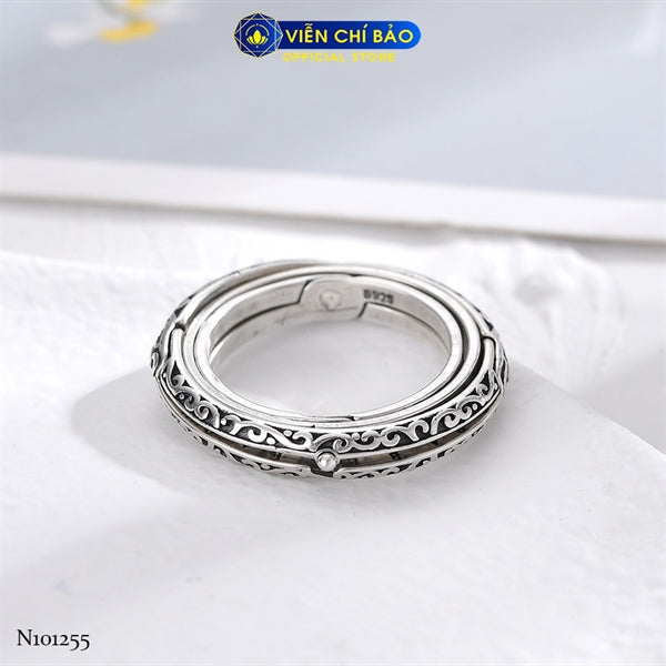 Nhẫn Thiên Văn Địa Cầu Bạc Thái S925 - HuyK Viễn Chí Bảo