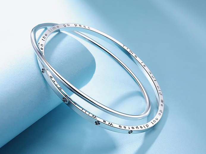 Vòng Tay Đôi Cỏ Bốn Lá - Bạc S999 -  L001344 - HuyK Viễn Chí Bảo