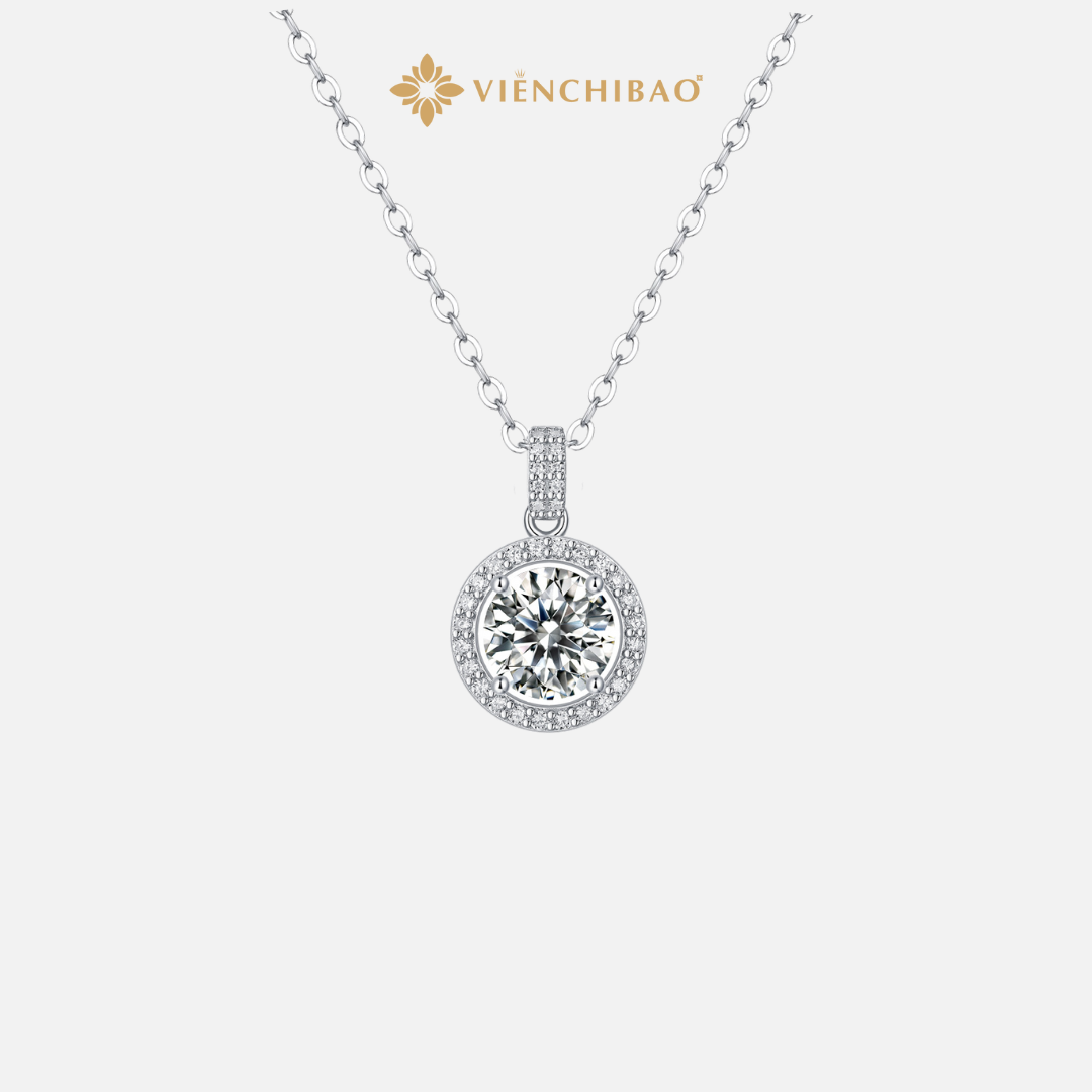 Dây chuyền Moissanite 6.5 li - Bạc Ý S925 - D400544 - HuyK Viễn Chí Bảo