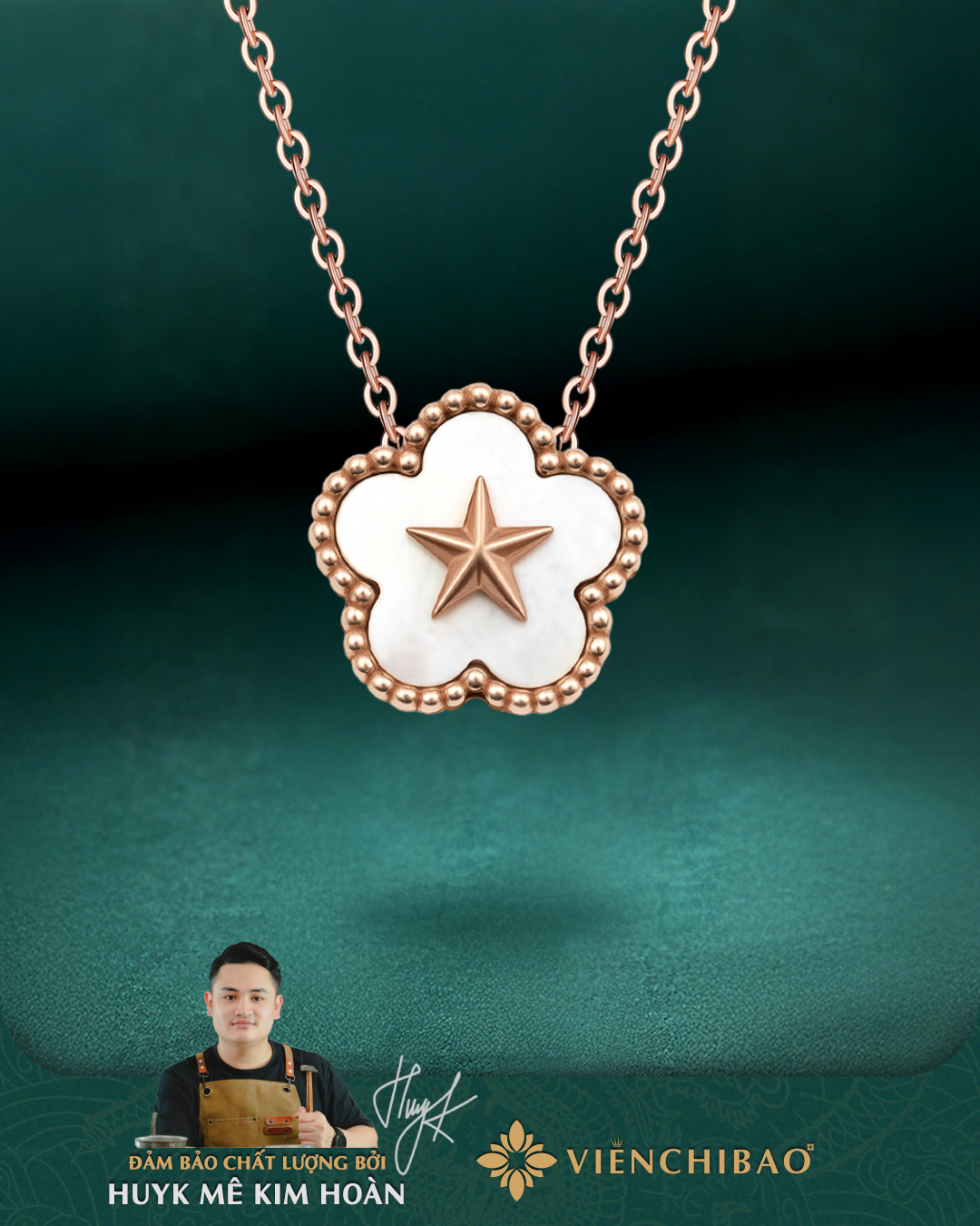 Dây Chuyền Sao Vàng Quốc Khánh - Bạc Ý S925 - D029252 - HuyK Viễn Chí Bảo