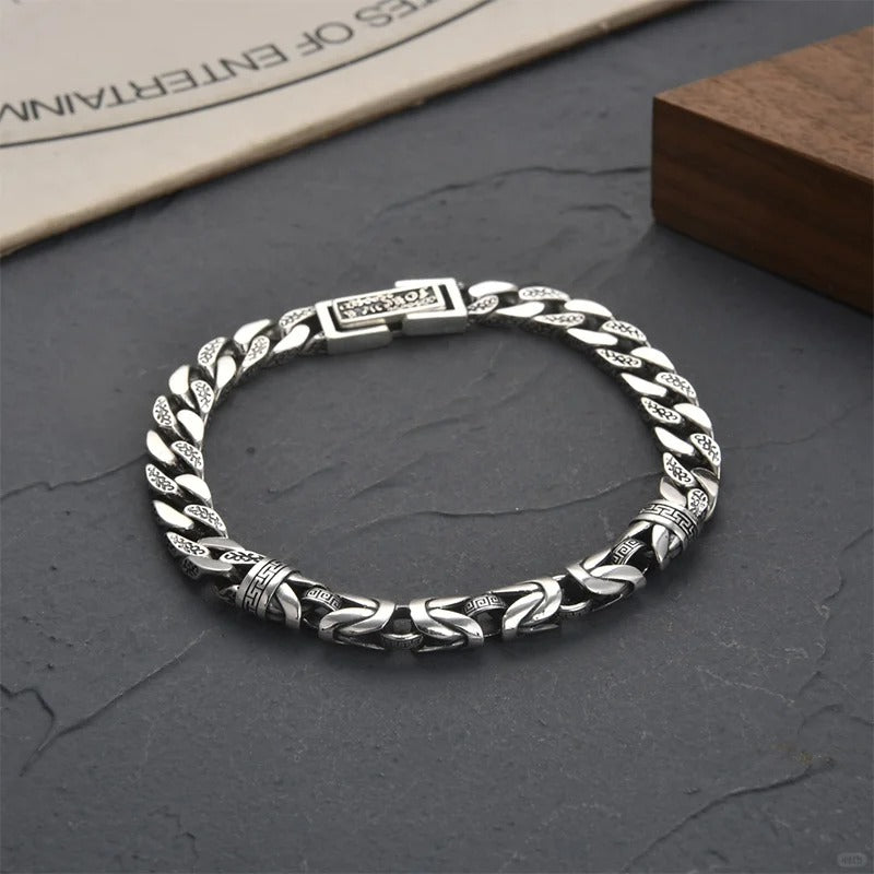 Lắc Tay Hoạ Tiết Vân Mây Cổ - Bạc Thái S925 - L100303 - HuyK Viễn Chí Bảo