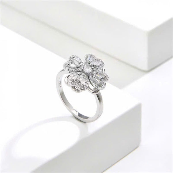 Nhẫn Cỏ 4 Lá Xoay - Bạc Ý S925 - N001361 - HuyK Viễn Chí Bảo