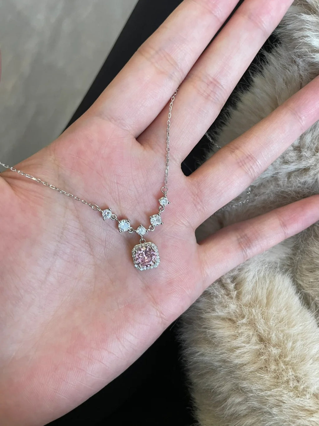 Dây Chuyền Mặt Vuông - Bạc S925 - D401024 - HuyK Viễn Chí Bảo