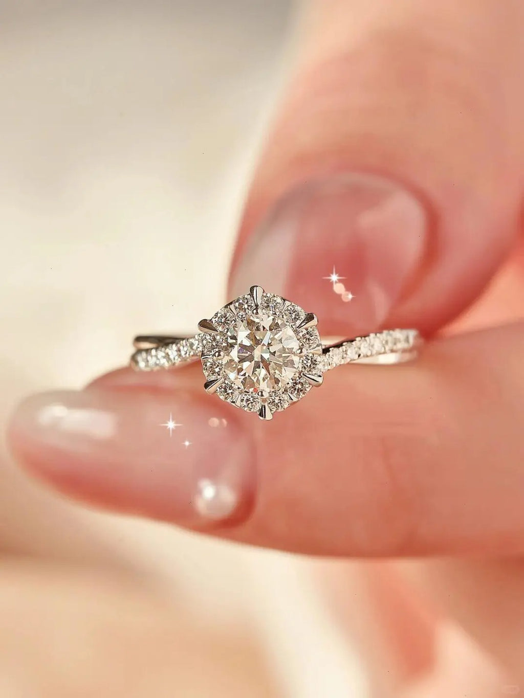 Nhẫn Bạc Nữ Moissanite 6 Li - Bạc Ý S925 - HuyK Viễn Chí Bảo