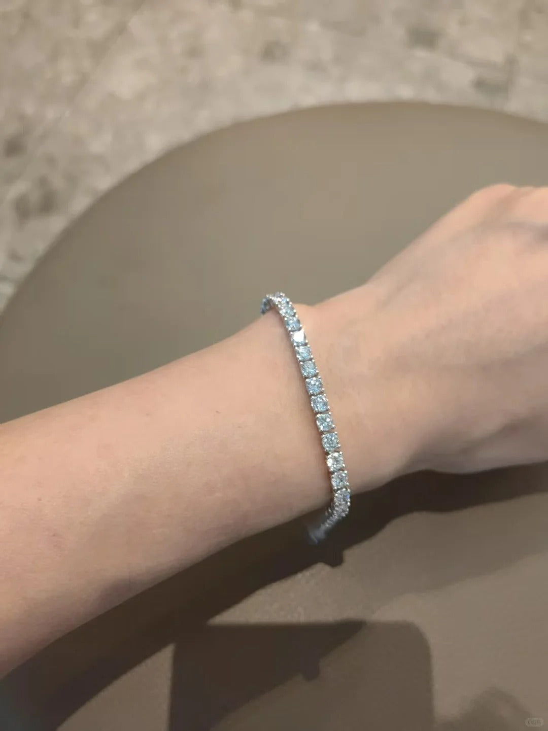 Lắc Tay Tennis Đá Moissanite 4mm - Bạc Ý S925 - L100942 - HuyK Viễn Chí Bảo