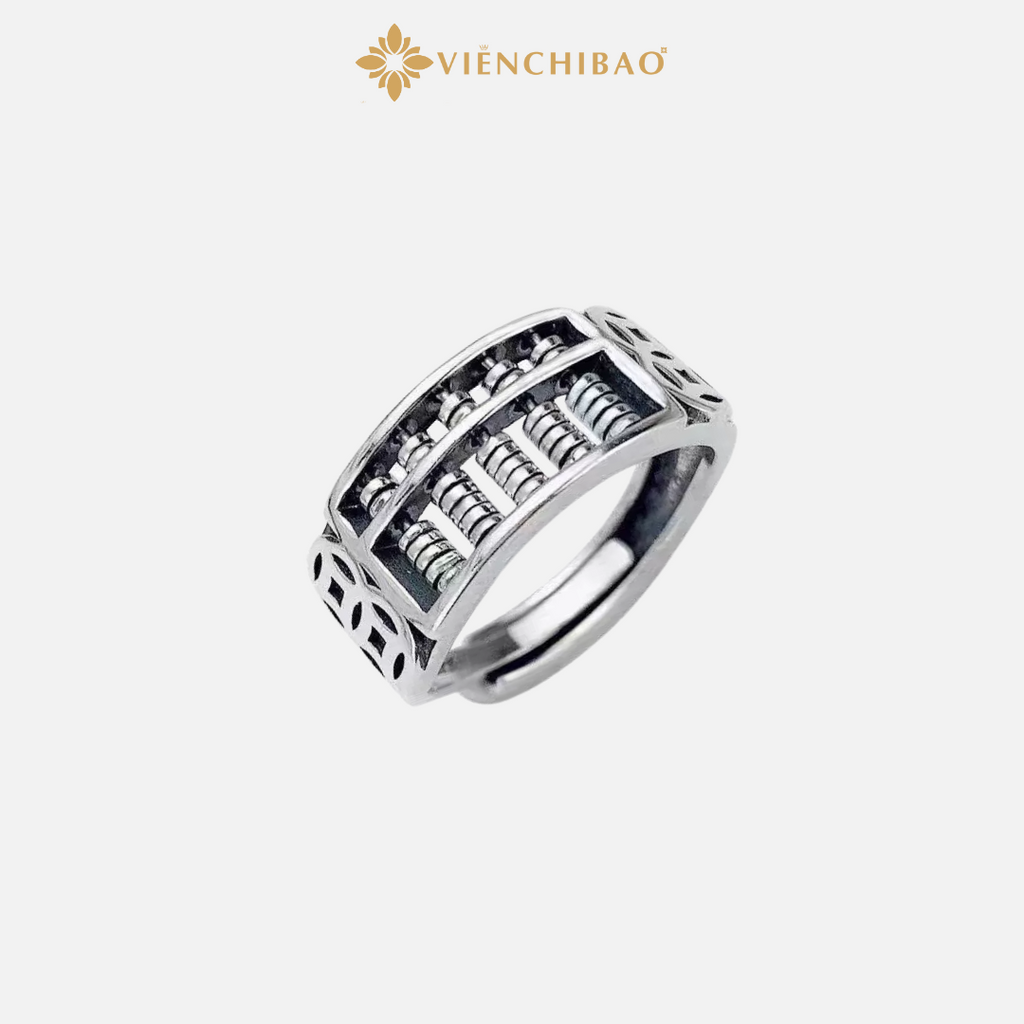 Nhẫn Bàn Tính Tài Lộc- Bạc Thái S925- N100033 - HuyK Viễn Chí Bảo