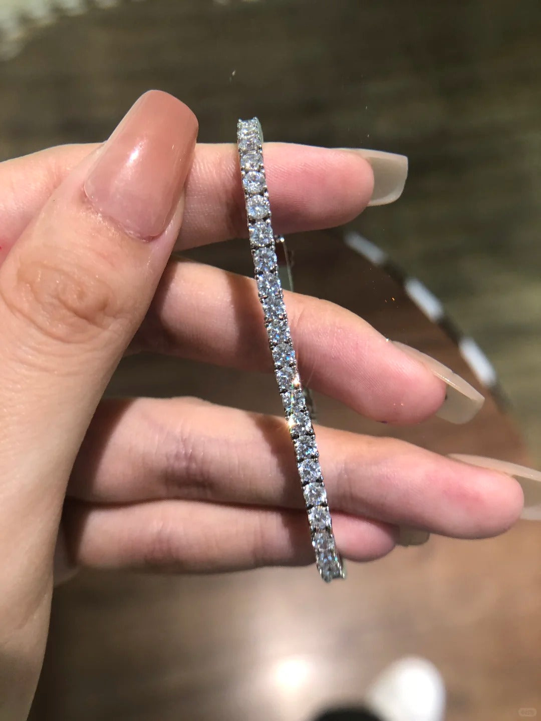 Lắc Tay Tennis Đá Moissanite 4mm - Bạc Ý S925 - L100942 - HuyK Viễn Chí Bảo