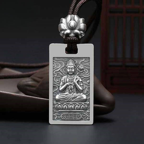 Thẻ Bài Diệu Pháp Liên Hoa - Bạc Thái S925- M100076 - HuyK Viễn Chí Bảo