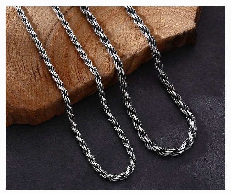 Dây chuyền xoắn bạc thái móc chùy kim cang bạc thái s925- D100205 - HuyK Viễn Chí Bảo