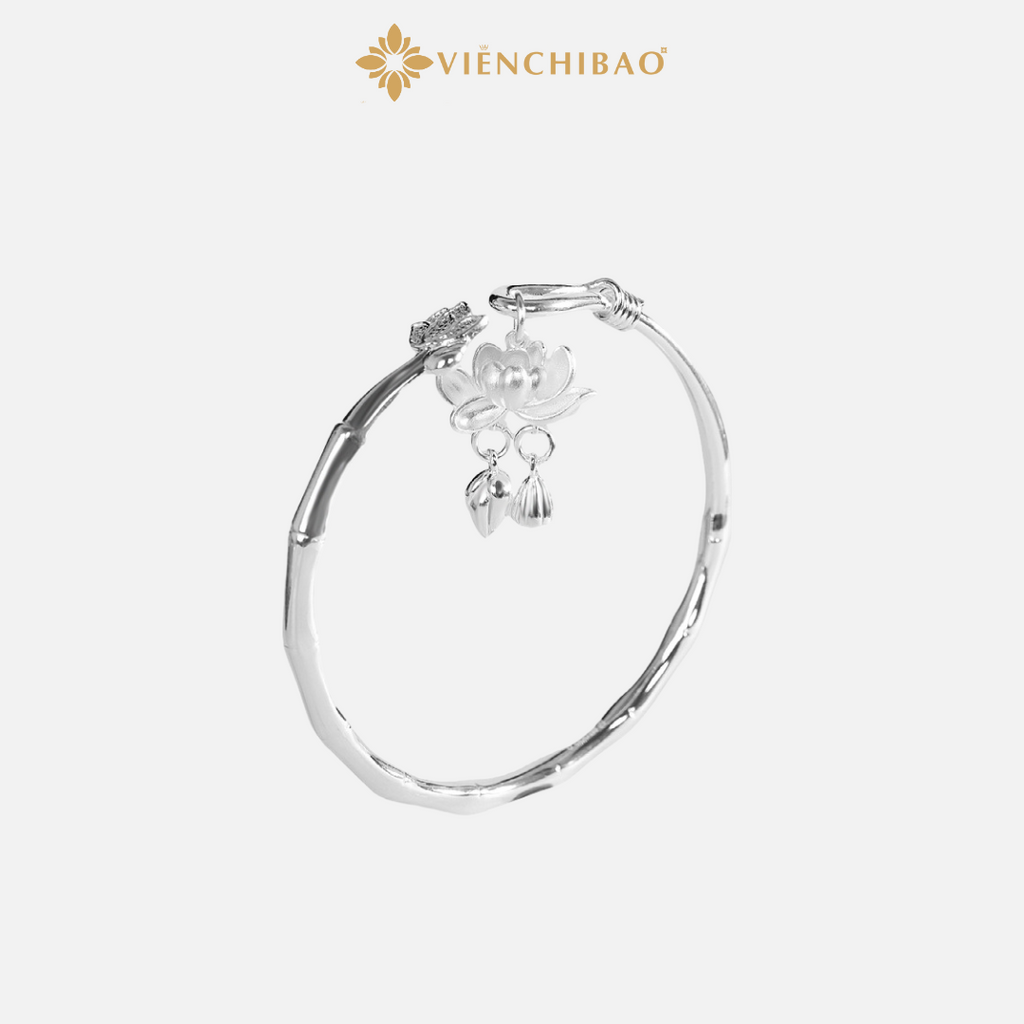 Kiềng Tay Liên Hoa - Bạc S999 - K400011- HuyK Viễn Chí Bảo