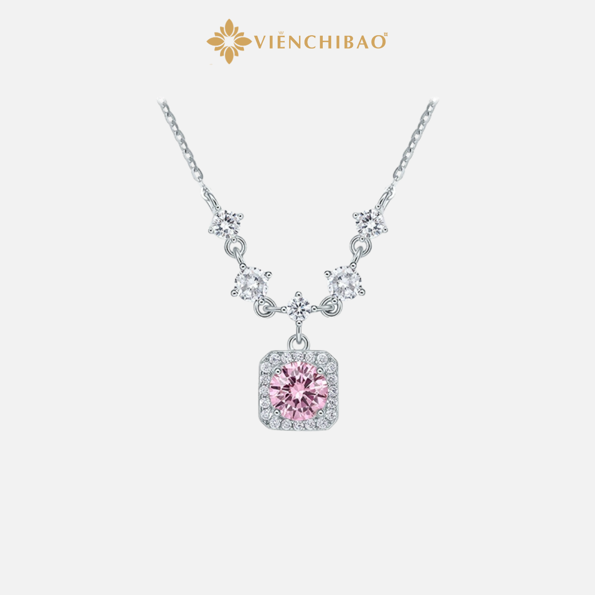 Dây Chuyền Mặt Vuông - Bạc S925 - D401024 - HuyK Viễn Chí Bảo