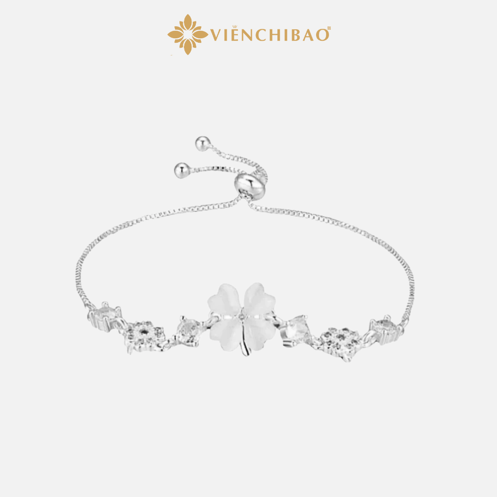 Vòng Tay Bạc Nữ Cỏ Bốn Lá May Mắn - Bạc Ý S925 - MT01- HuyK Viễn Chí Bảo