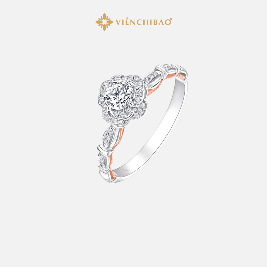 Nhẫn Đoá Hoa Moissanite - Bạc Ý S925 - N400710 - HuyK Viễn Chí Bảo