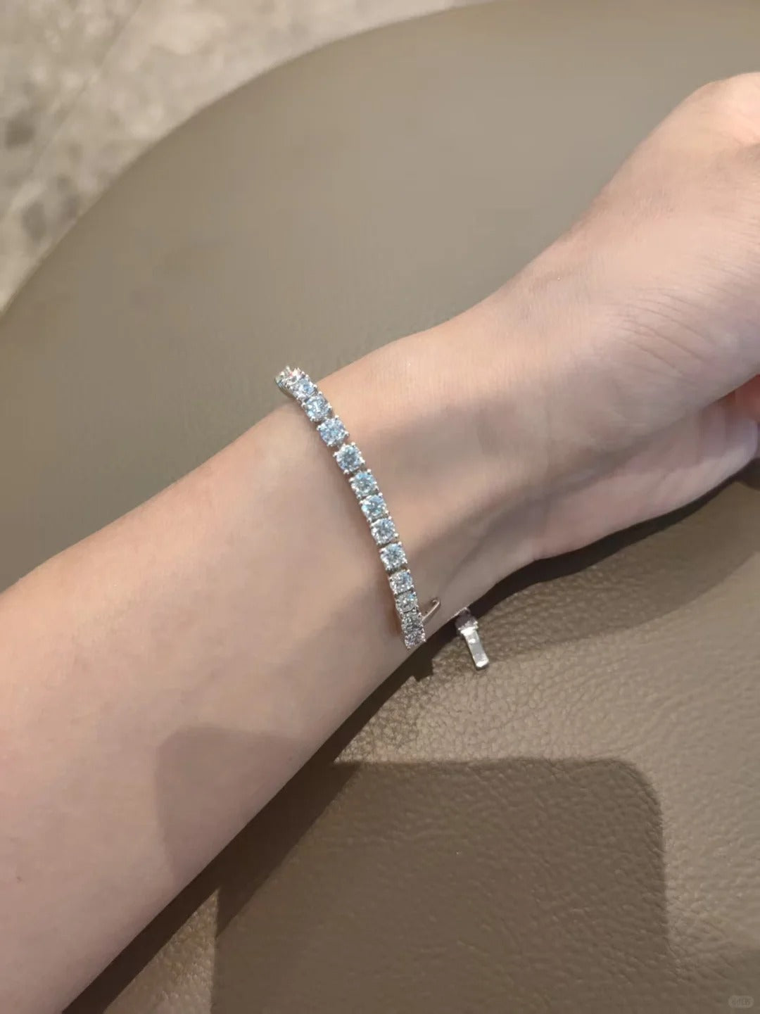 Lắc Tay Tennis Đá Moissanite 4mm - Bạc Ý S925 - L100942 - HuyK Viễn Chí Bảo