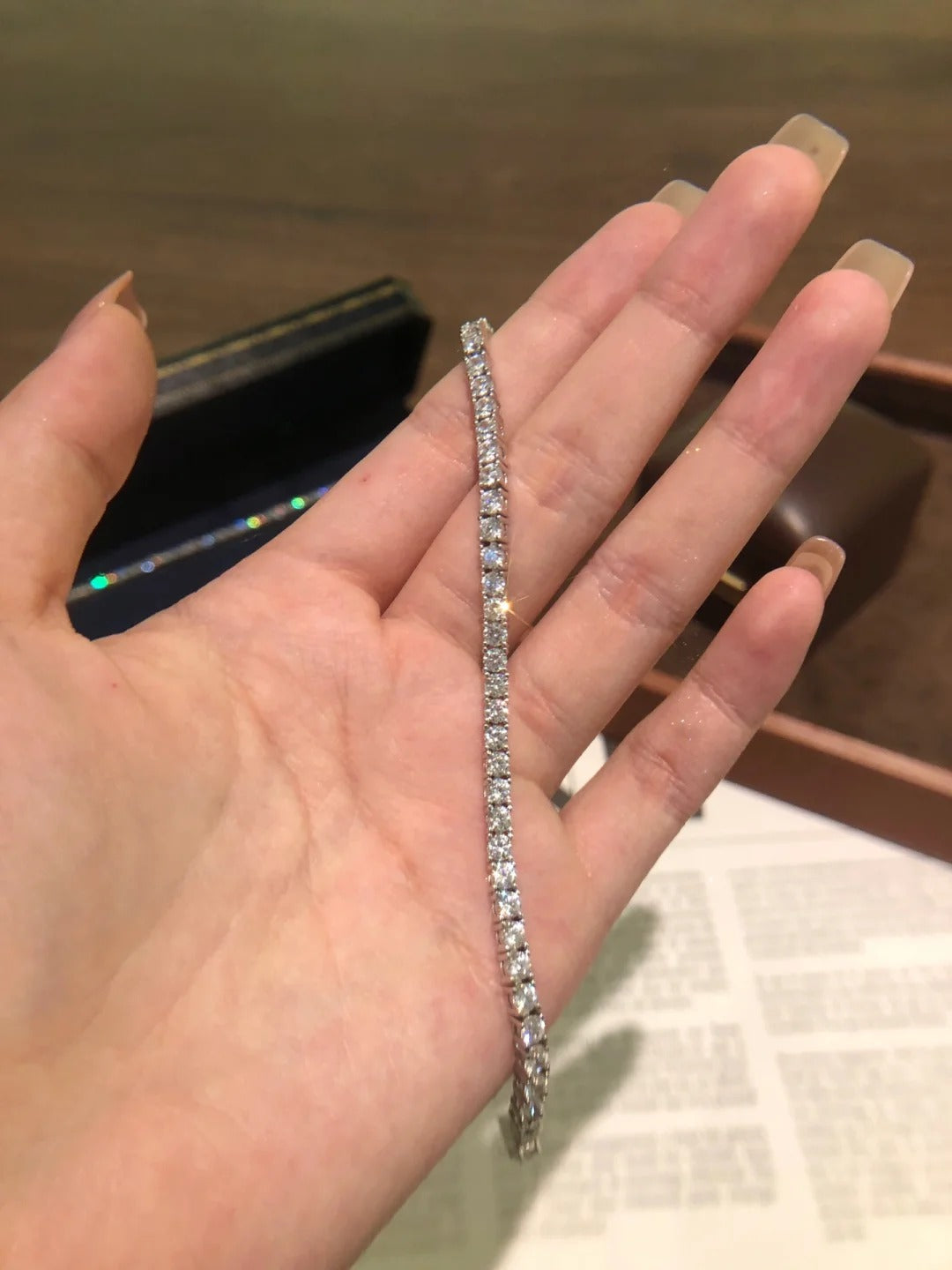 Lắc Tay Tennis Đá Moissanite 4mm - Bạc Ý S925 - L100942 - HuyK Viễn Chí Bảo