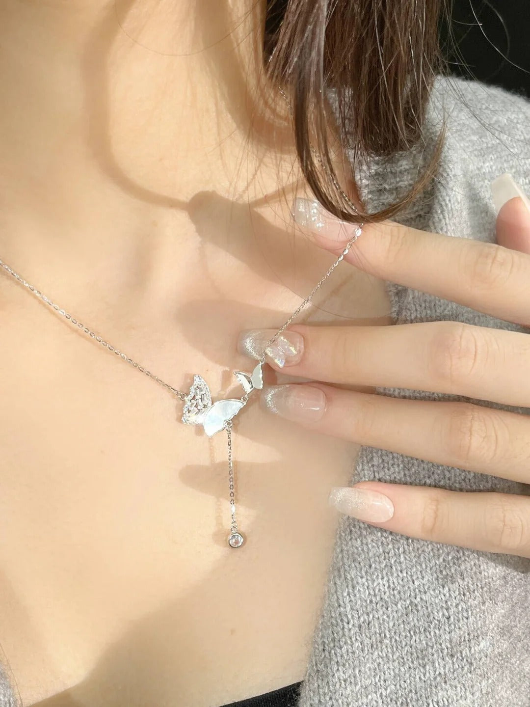 Dây Chuyền Hồ Điệp - Bạc Ý S925 - D000996- HuyK Viễn Chí Bảo