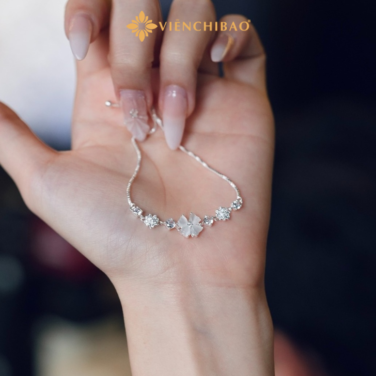Vòng Tay Bạc Nữ Cỏ Bốn Lá May Mắn - Bạc Ý S925 - MT01- HuyK Viễn Chí Bảo