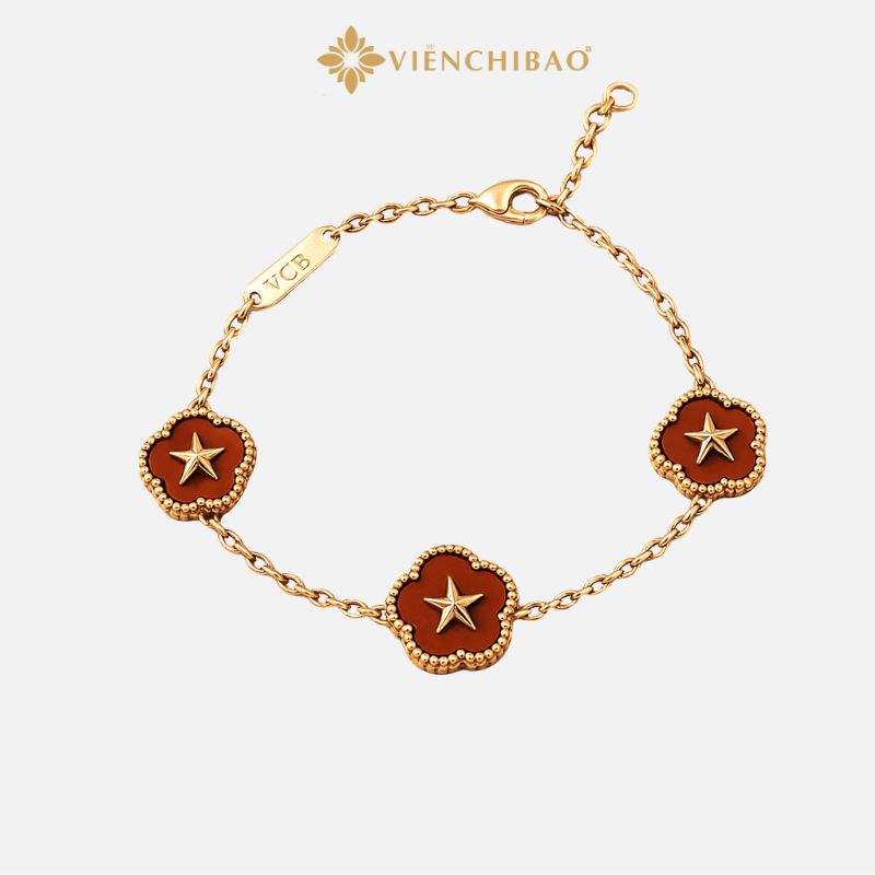 Lắc Tay Sao Vàng Quốc Khánh - Bạc S925 Xi Vàng Hồng - L4029251 - HuyK Viễn Chí Bảo