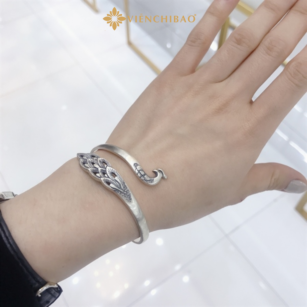 Lắc tay khổng tước - Bạc Thái - L000028 - HuyK Viễn Chí Bảo