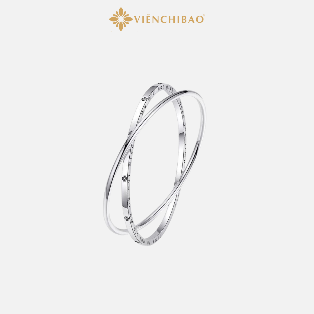 Vòng Tay Đôi Cỏ Bốn Lá - Bạc S999 -  L001344 - HuyK Viễn Chí Bảo