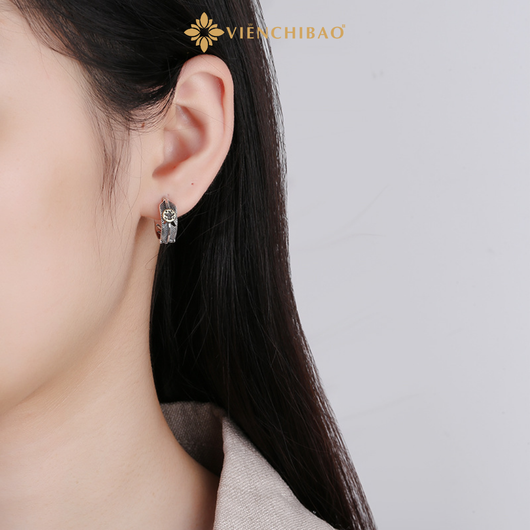 Bông Tai Lông Vũ - Bạc Thái S925 - B400195 - HuyK Viễn Chí Bảo