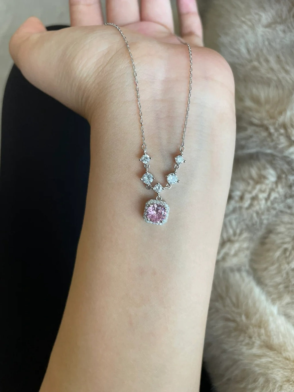 Dây Chuyền Mặt Vuông - Bạc S925 - D401024 - HuyK Viễn Chí Bảo