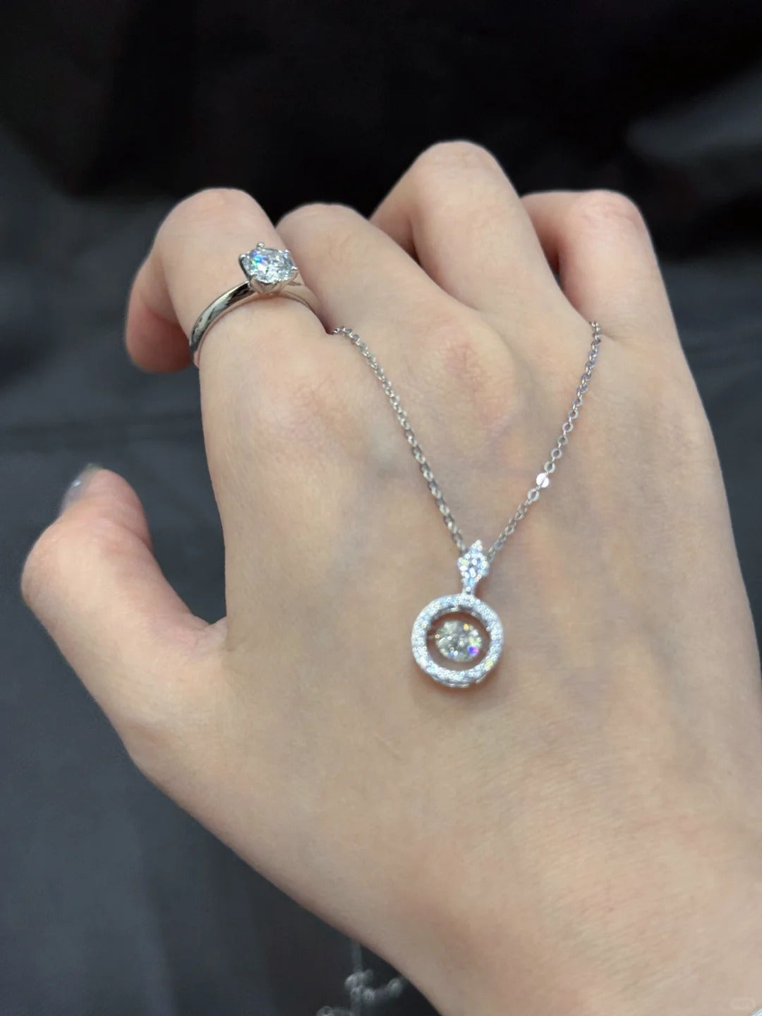Dây Chuyền Moissanite Đá Nhảy 6.5 Li - Bạc Ý S925 -  D400545 - HuyK Viễn Chí Bảo
