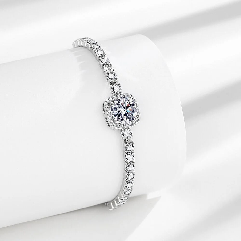 Lắc Tay Đá Tròn Dạng Xích Dây Rút - Bạc Ý S925 - L400745 - HuyK Viễn Chí Bảo