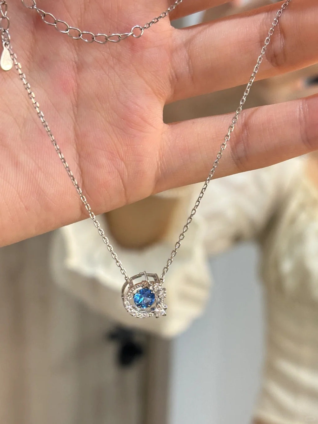 Dây Chuyền Trăng Sao - BẠC S950 - D401023 - HuyK Viễn Chí Bảo