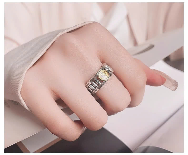 Nhẫn Kim Tiền Ngũ Hoàng Thần Thông- Bạc Thái S925 - N101243 - HuyK Viễn Chí Bảo