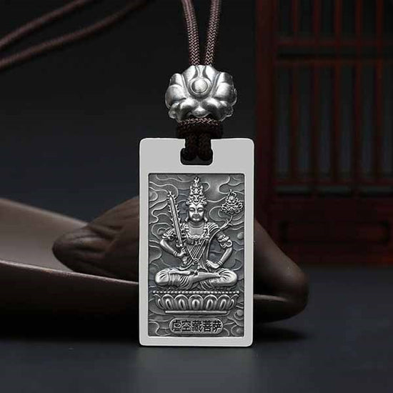 Thẻ Bài Diệu Pháp Liên Hoa - Bạc Thái S925- M100076 - HuyK Viễn Chí Bảo