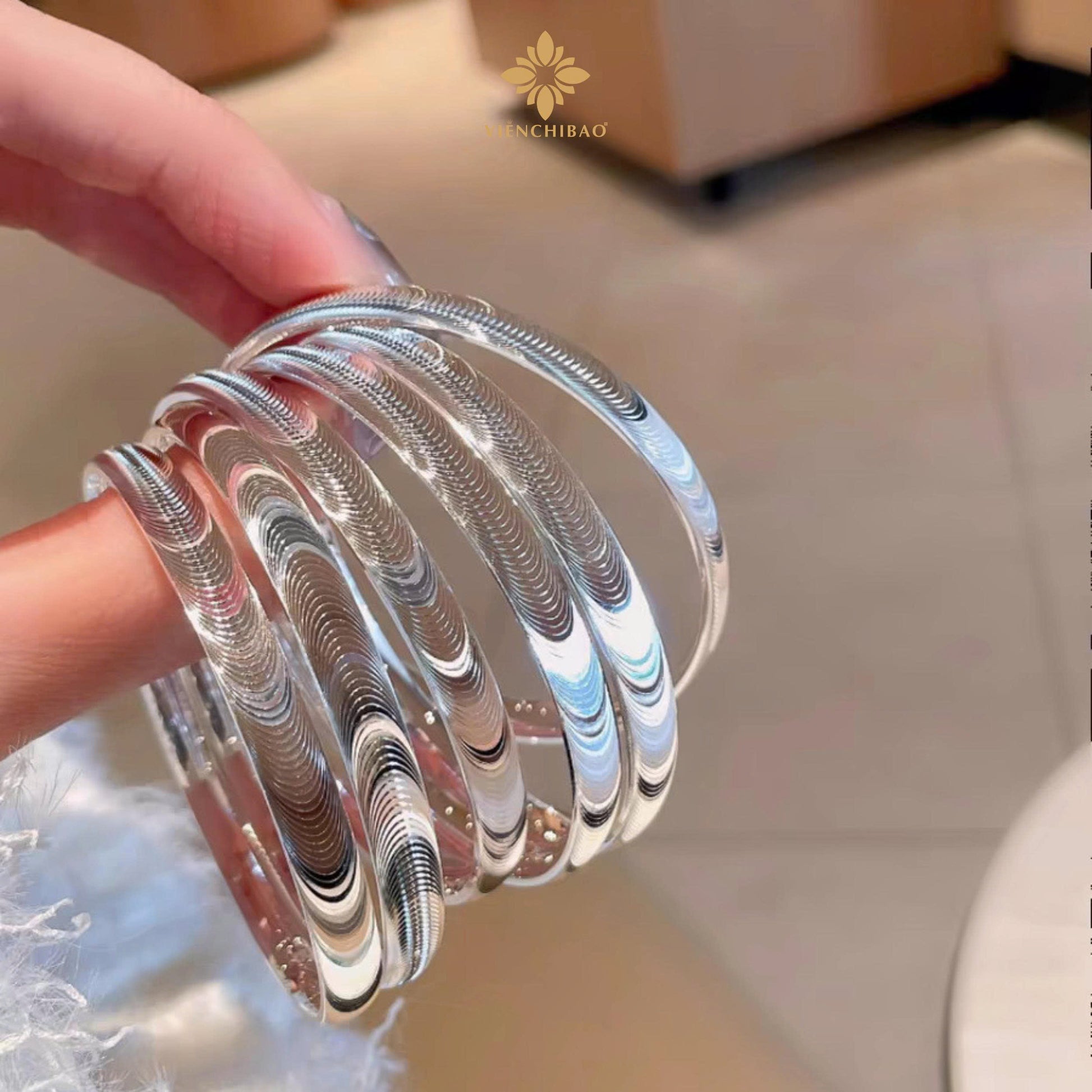 Vòng Tay Mắt Mèo - Bạc Ý S999 - L001347 - HuyK Viễn Chí Bảo