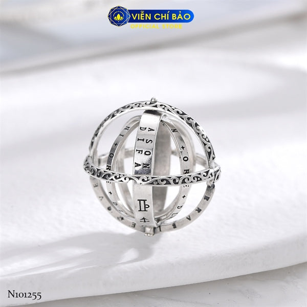 Nhẫn Thiên Văn Địa Cầu Bạc Thái S925 - HuyK Viễn Chí Bảo