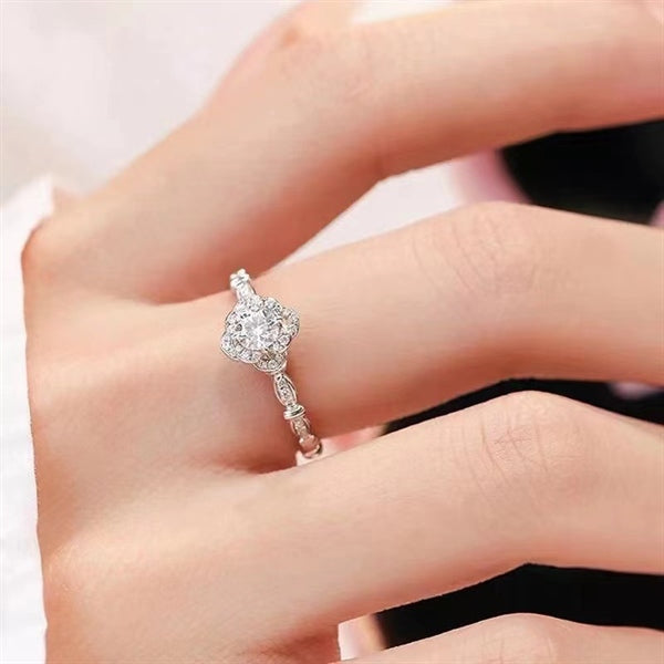 Nhẫn Đoá Hoa Moissanite - Bạc Ý S925 - N400710 - HuyK Viễn Chí Bảo