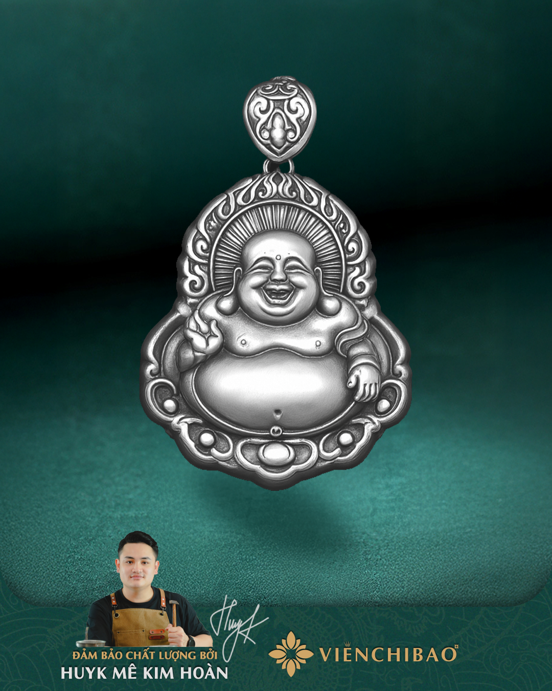 MẶT DÂY CHUYỀN BẠC NAM DI LẶC PHÚ QUÝ Bạc Thái S925 - HuyK Viễn Chí Bảo