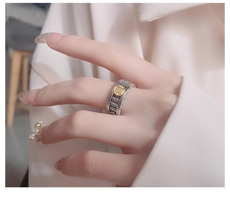 Nhẫn Kim Tiền Ngũ Hoàng Thần Thông- Bạc Thái S925 - N101243 - HuyK Viễn Chí Bảo