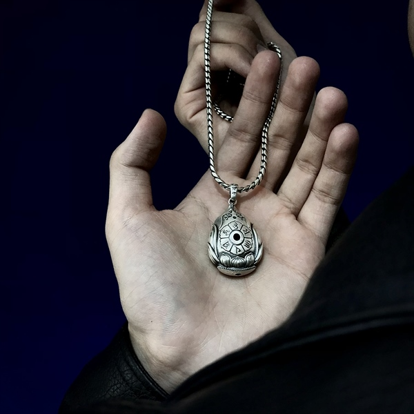 Mặt Dây Chuyền Bạc Nam Phật Tổ Bồ Tát Ngọc Tâm Bồ Đề - Bát Nhã Tâm Kinh