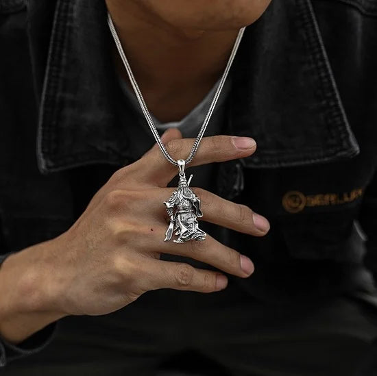 Mặt Dây Chuyền Quan Công Võ Thánh- Bạc Thái S925- M100512 - HuyK Viễn Chí Bảo