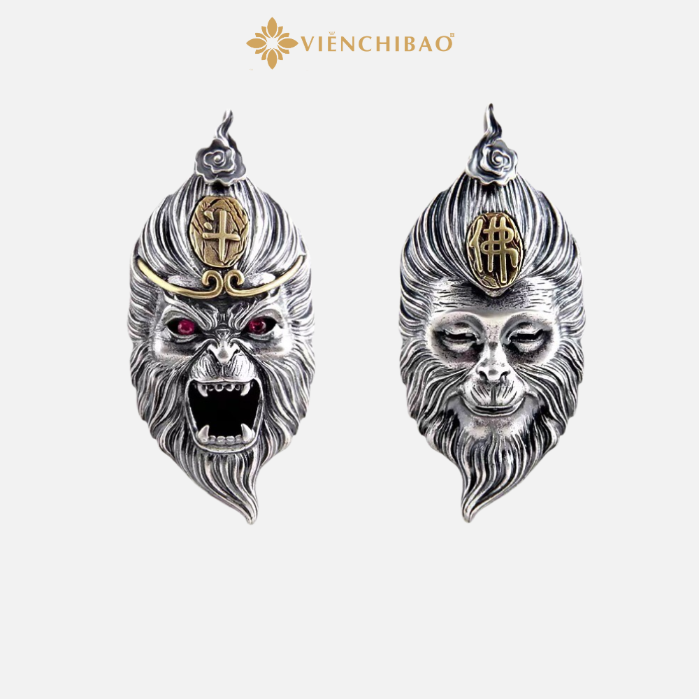 Mặt Dây Chuyển Tề Thiên Đại Thánh - Bạc Thái S925- M100392 - HuyK Viễn Chí Bảo