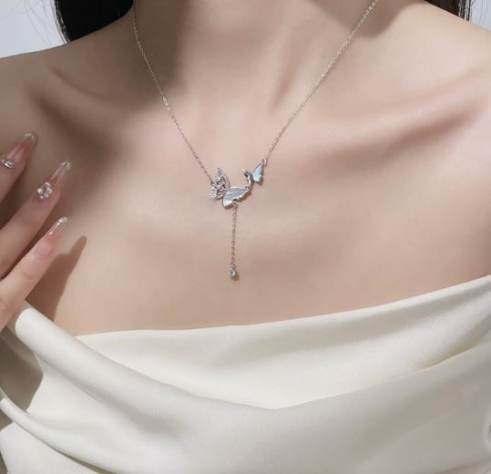 Dây Chuyền Hồ Điệp - Bạc Ý S925 - D000996- HuyK Viễn Chí Bảo