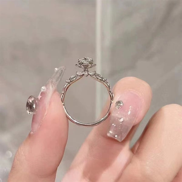 Nhẫn Đoá Hoa Moissanite - Bạc Ý S925 - N400710 - HuyK Viễn Chí Bảo