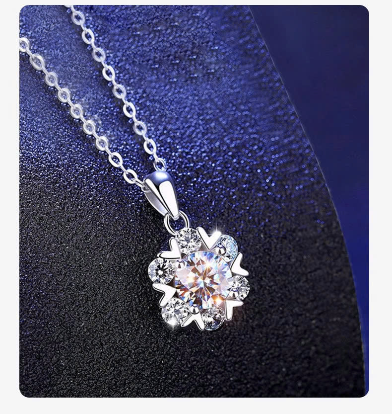 Dây Chuyền Hình Bông Tuyết Moissanite 5 Li - Bạc Ý S925 - D400535 - HuyK Viễn Chí Bảo
