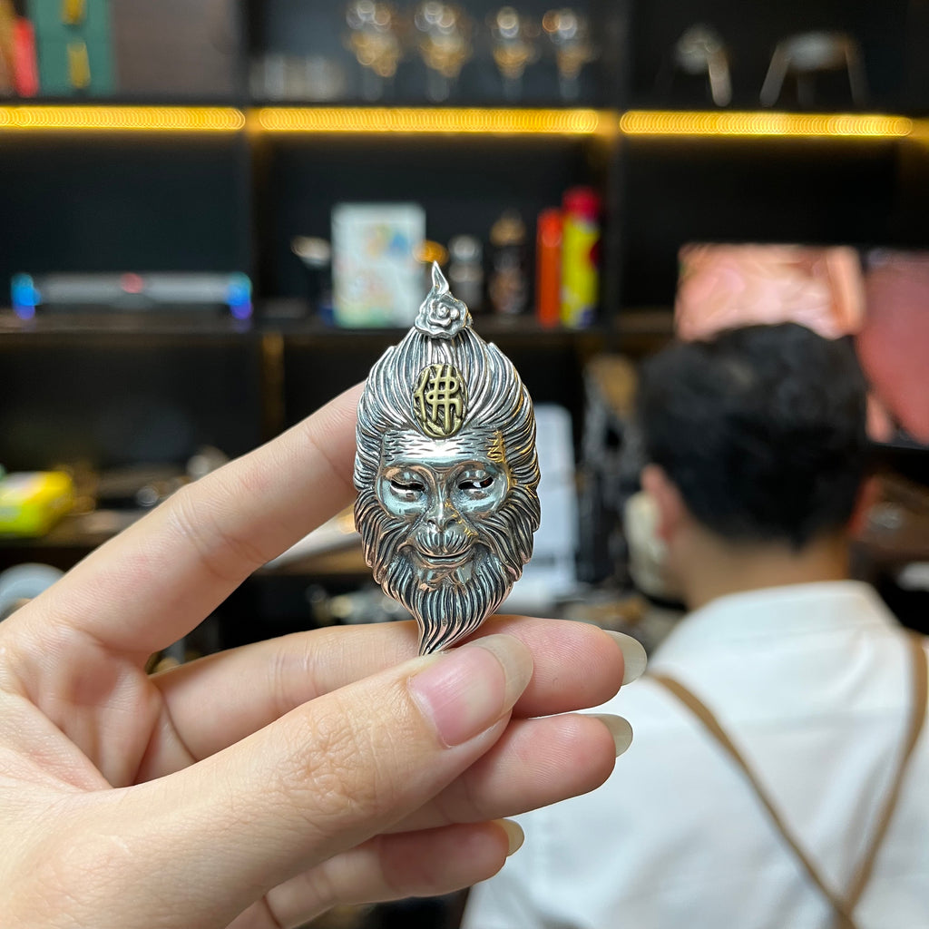 Mặt Dây Chuyển Tề Thiên Đại Thánh - Bạc Thái S925- M100392 - HuyK Viễn Chí Bảo