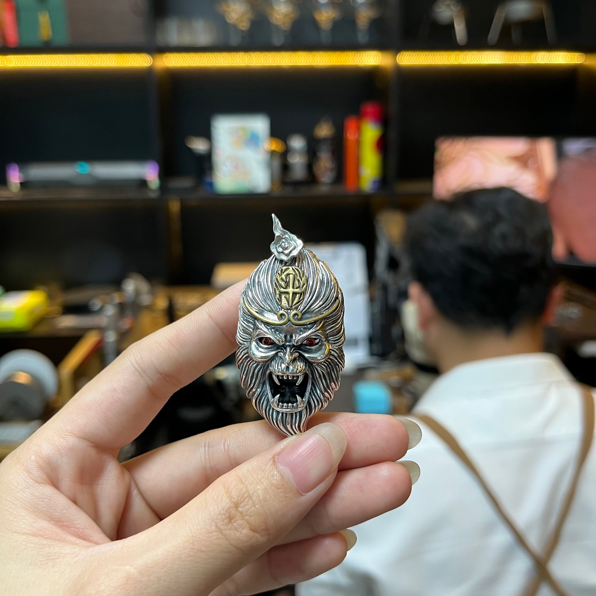 Mặt Dây Chuyển Tề Thiên Đại Thánh - Bạc Thái S925- M100392 - HuyK Viễn Chí Bảo