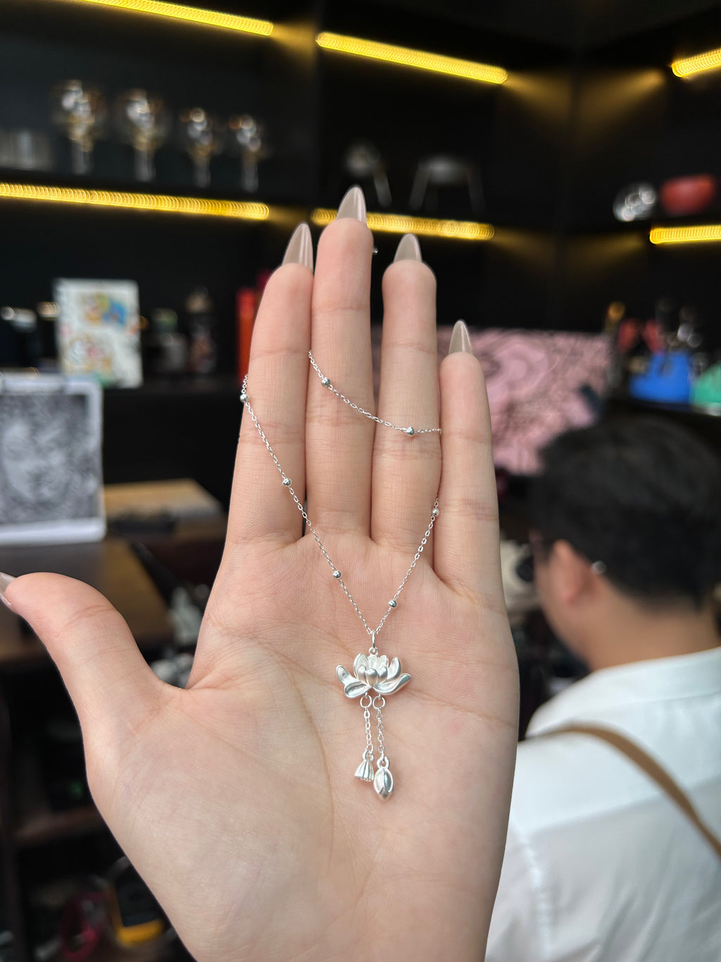 Dây chuyền Liên Hoa Bạc S990 - D000856 - HuyK Viễn Chí Bảo