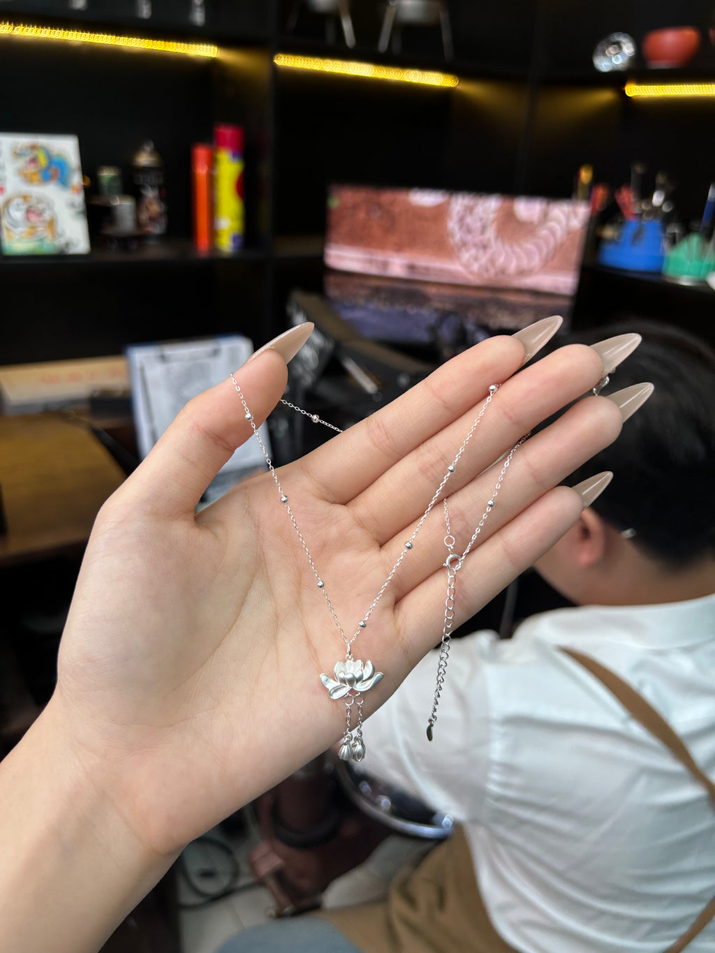 Dây chuyền Liên Hoa Bạc S990 - D000856 - HuyK Viễn Chí Bảo