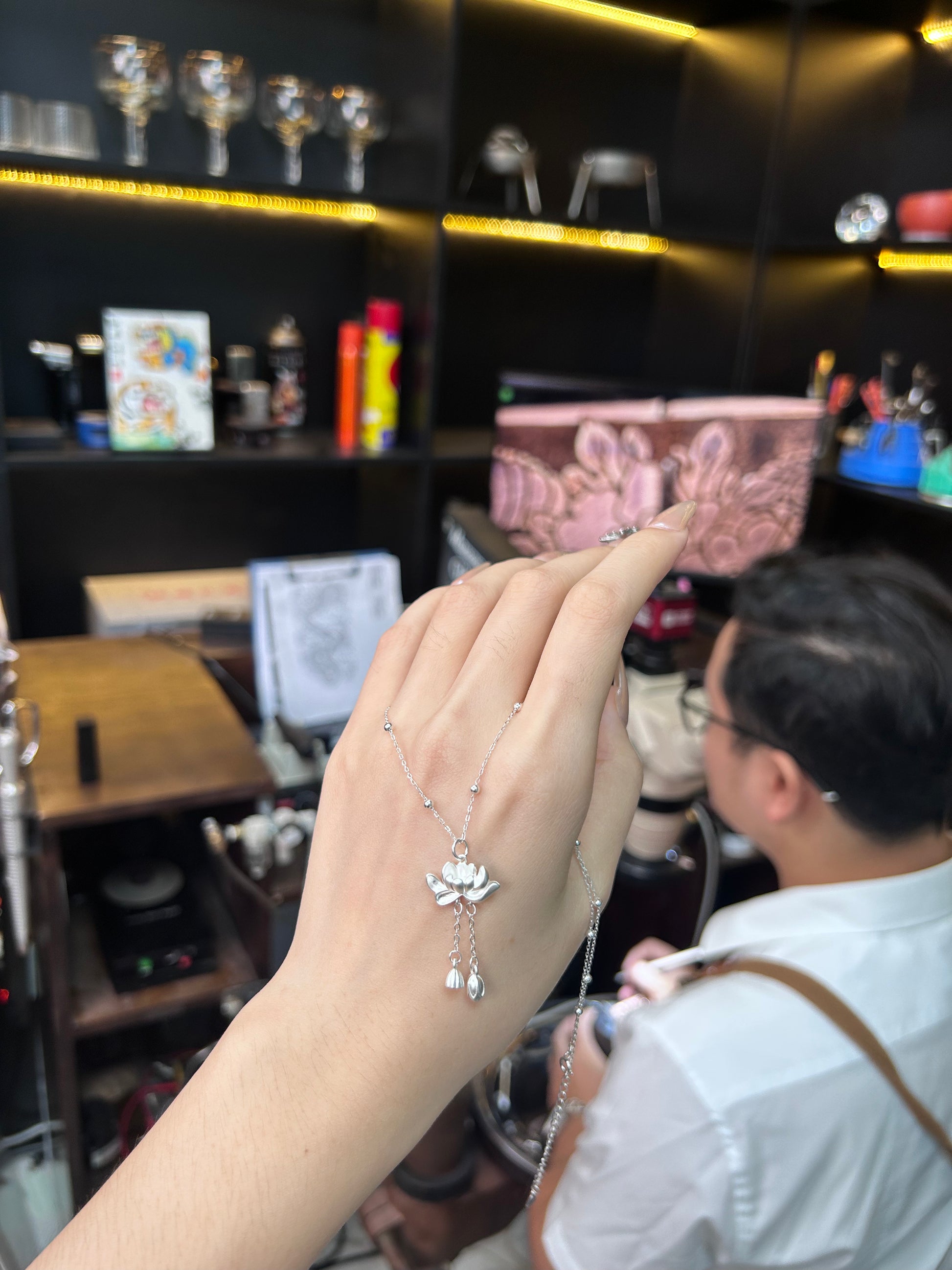 Dây chuyền Liên Hoa Bạc S990 - D000856 - HuyK Viễn Chí Bảo