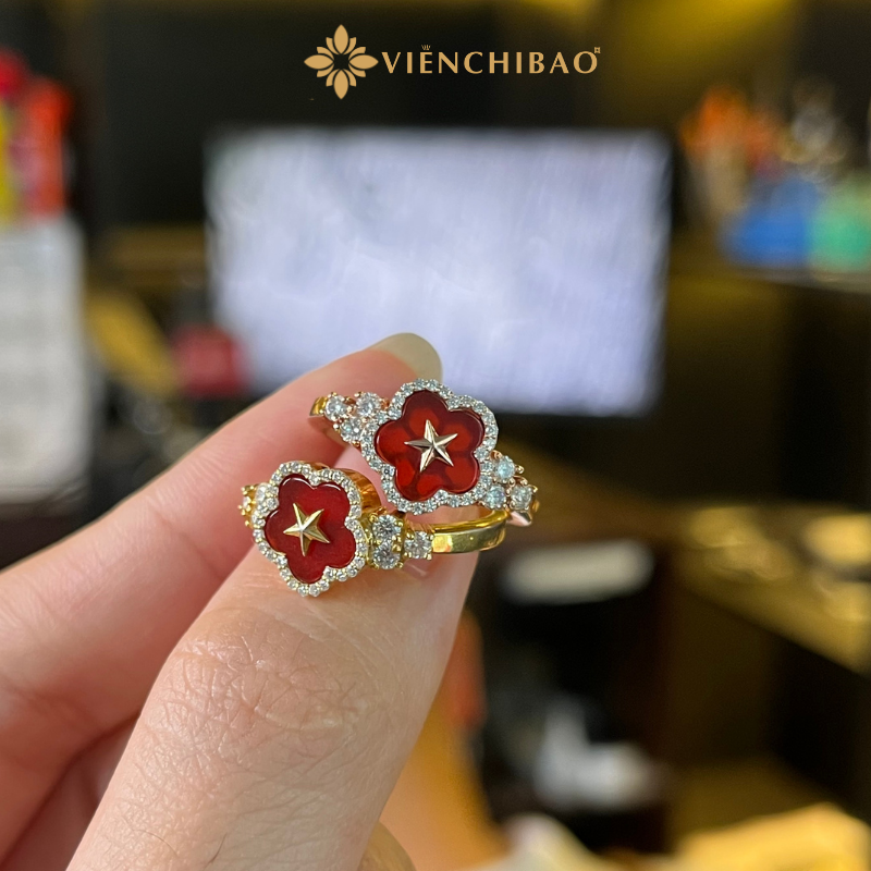 Nhẫn Sao Vàng Quốc Khánh - Bạc S925 Xi Vàng Hồng - N4029251 - HuyK Viễn Chí Bảo