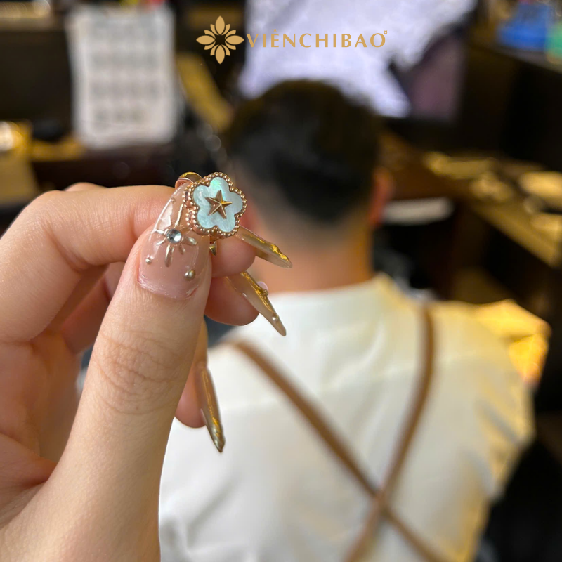 Bông Tai Sao Vàng Quốc Khánh - Bạc S925  - B4029251 - HuyK Viễn Chí Bảo