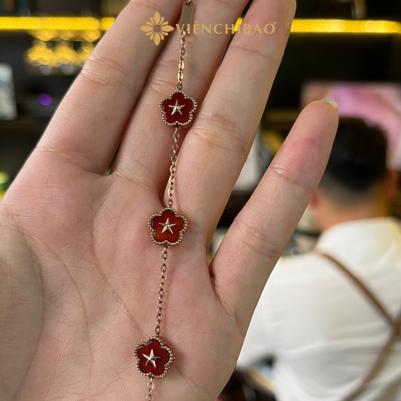 Lắc Tay Sao Vàng Quốc Khánh - Bạc S925 Xi Vàng Hồng - L4029251 - HuyK Viễn Chí Bảo